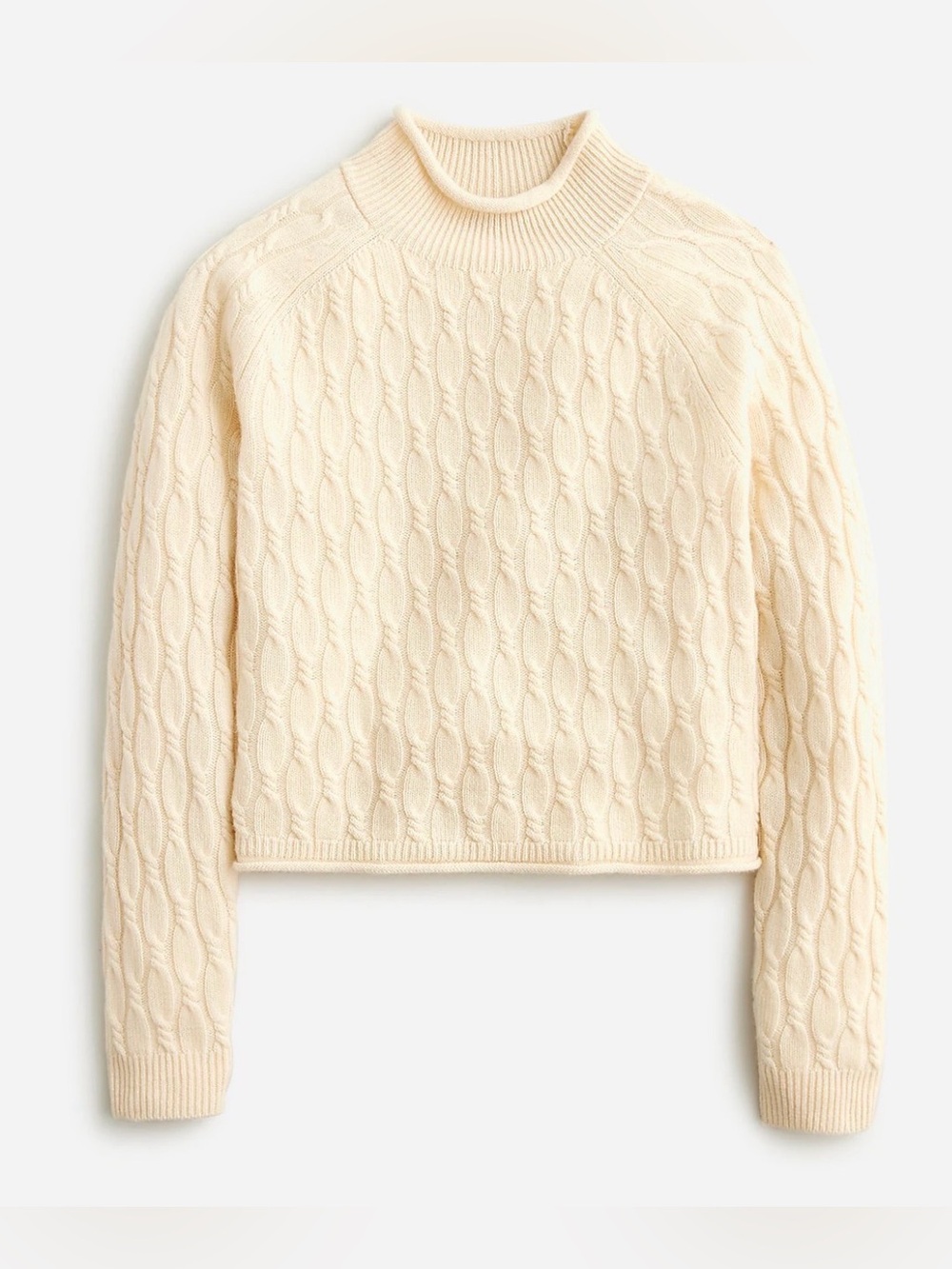 NET New JCrew Cashmere shrunken cable-knit Rollneck™ sweater